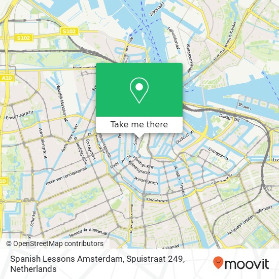 Spanish Lessons Amsterdam, Spuistraat 249 map