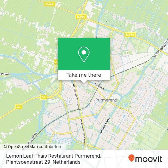 Lemon Leaf Thais Restaurant Purmerend, Plantsoenstraat 29 map