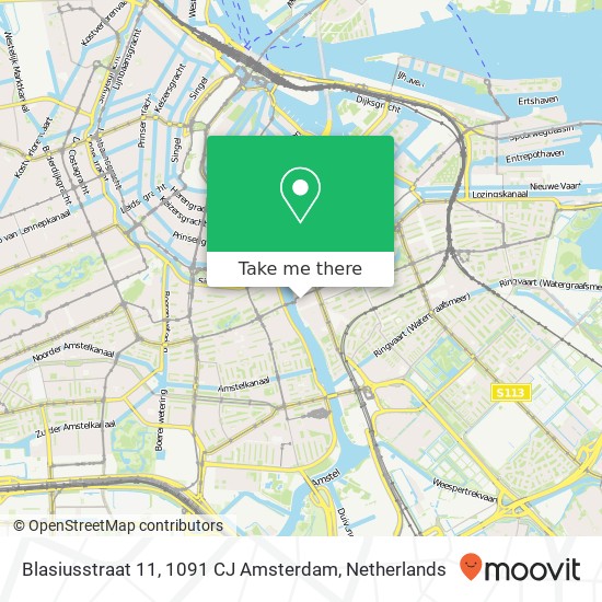 Blasiusstraat 11, 1091 CJ Amsterdam map