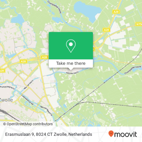 Erasmuslaan 9, 8024 CT Zwolle map