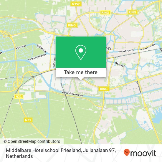 Middelbare Hotelschool Friesland, Julianalaan 97 map