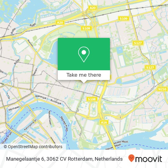 Manegelaantje 6, 3062 CV Rotterdam map