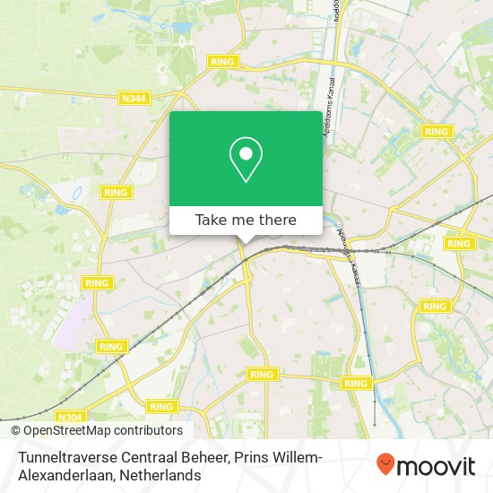 Tunneltraverse Centraal Beheer, Prins Willem-Alexanderlaan map