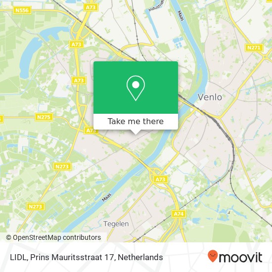 LIDL, Prins Mauritsstraat 17 Karte