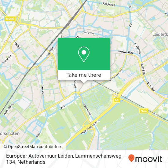 Europcar Autoverhuur Leiden, Lammenschansweg 134 map