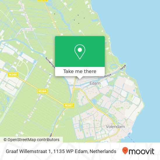 Graaf Willemstraat 1, 1135 WP Edam map