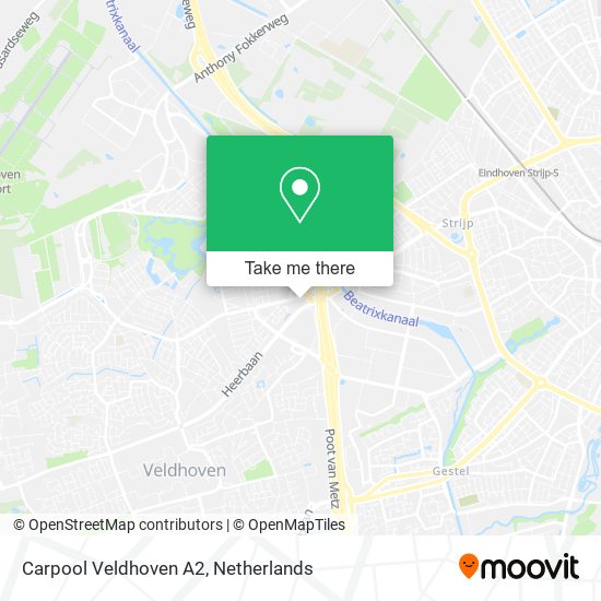 Carpool Veldhoven A2 map