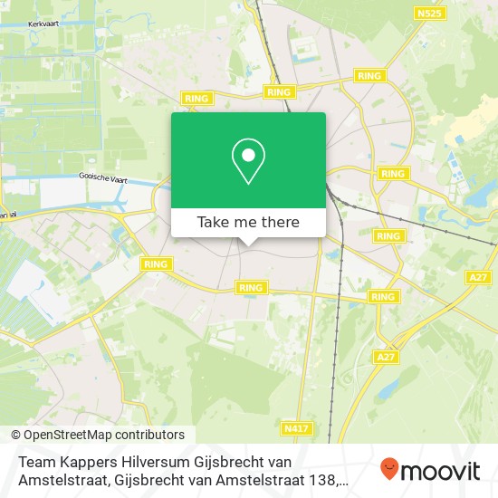 Team Kappers Hilversum Gijsbrecht van Amstelstraat, Gijsbrecht van Amstelstraat 138 map
