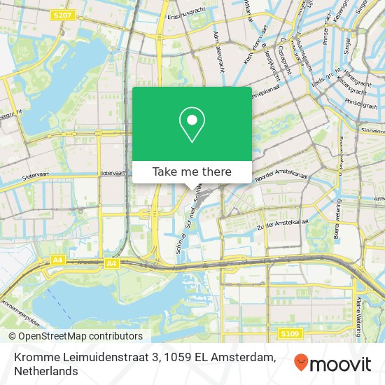 Kromme Leimuidenstraat 3, 1059 EL Amsterdam Karte