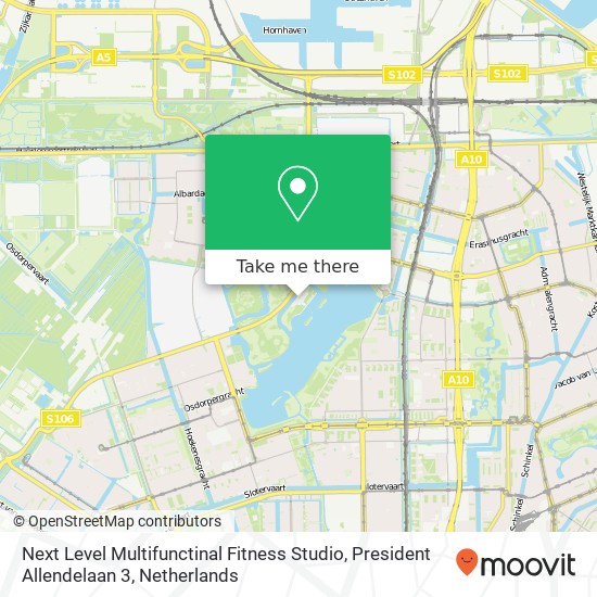 Next Level Multifunctinal Fitness Studio, President Allendelaan 3 map