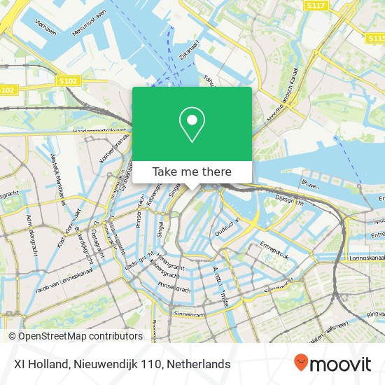 XI Holland, Nieuwendijk 110 Karte
