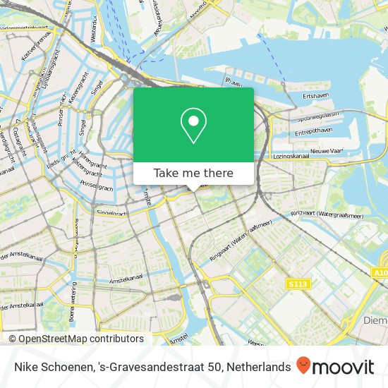 Nike Schoenen, 's-Gravesandestraat 50 map