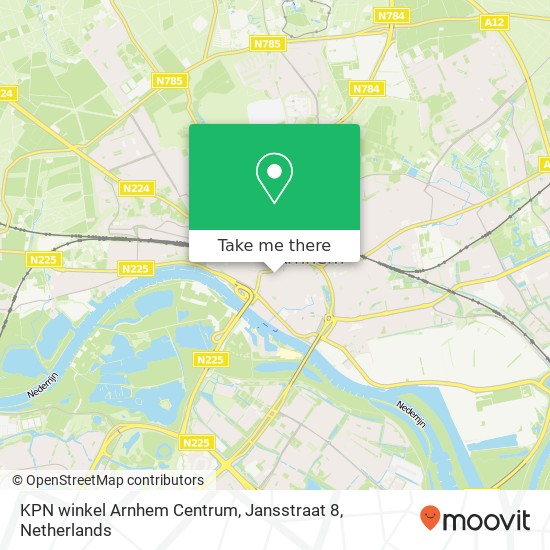 KPN winkel Arnhem Centrum, Jansstraat 8 map