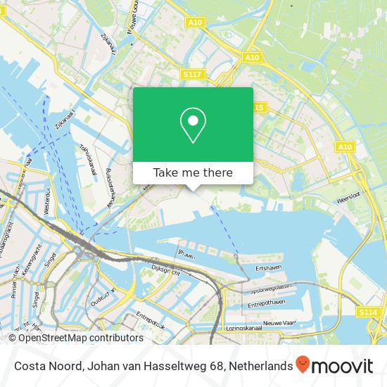 Costa Noord, Johan van Hasseltweg 68 map