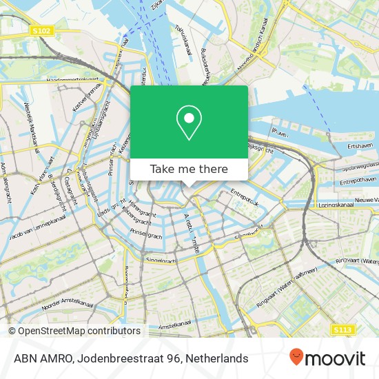 ABN AMRO, Jodenbreestraat 96 map