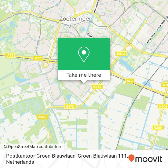 Postkantoor Groen-Blauwlaan, Groen-Blauwlaan 111 map