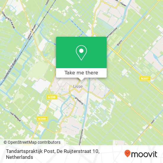 Tandartspraktijk Post, De Ruijterstraat 10 map