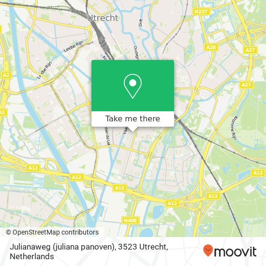 Julianaweg (juliana panoven), 3523 Utrecht map