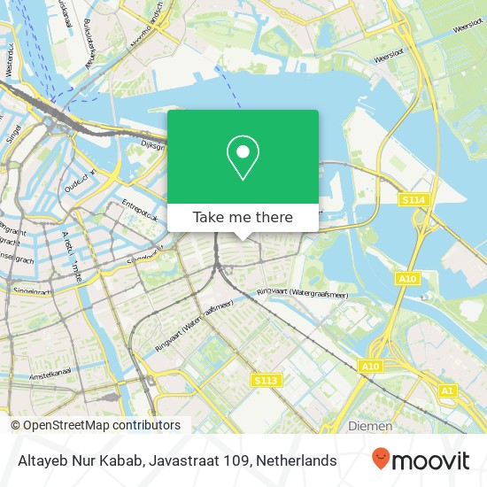 Altayeb Nur Kabab, Javastraat 109 map