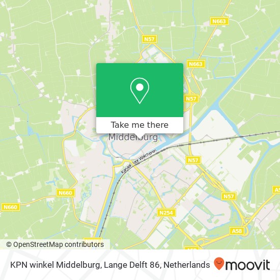 KPN winkel Middelburg, Lange Delft 86 map