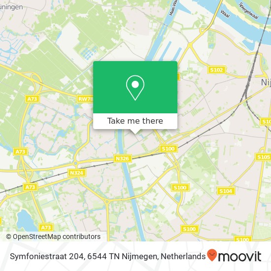 Symfoniestraat 204, 6544 TN Nijmegen map