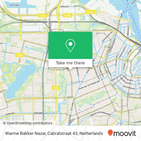 Warme Bakker Nazar, Cabralstraat 43 map