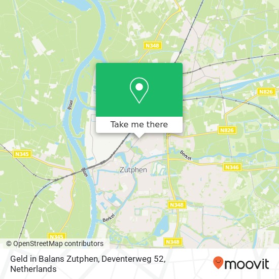 Geld in Balans Zutphen, Deventerweg 52 map