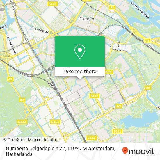 Humberto Delgadoplein 22, 1102 JM Amsterdam map