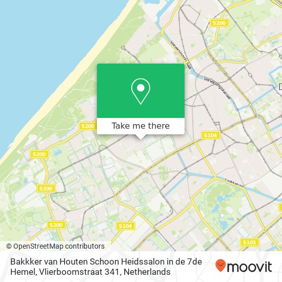 Bakkker van Houten Schoon Heidssalon in de 7de Hemel, Vlierboomstraat 341 map