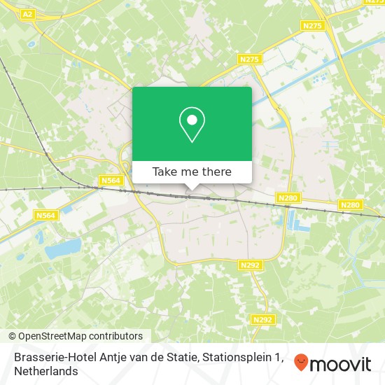 Brasserie-Hotel Antje van de Statie, Stationsplein 1 map