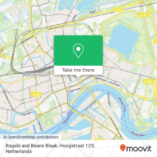 Bagels and Beans Blaak, Hoogstraat 129 map