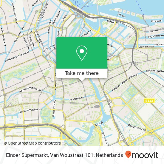 Elnoer Supermarkt, Van Woustraat 101 map