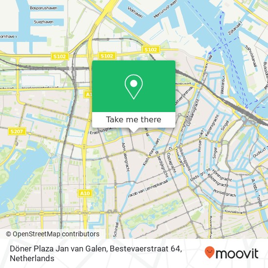 Döner Plaza Jan van Galen, Bestevaerstraat 64 map