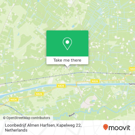 Loonbedrijf Almen Harfsen, Kapelweg 22 map