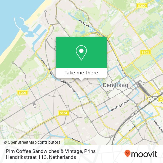 Pim Coffee Sandwiches & Vintage, Prins Hendrikstraat 113 map