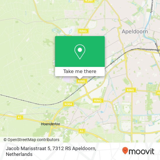 Jacob Marisstraat 5, 7312 RS Apeldoorn Karte
