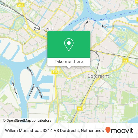 Willem Marisstraat, 3314 VS Dordrecht map