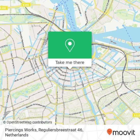 Piercings Works, Reguliersbreestraat 46 map