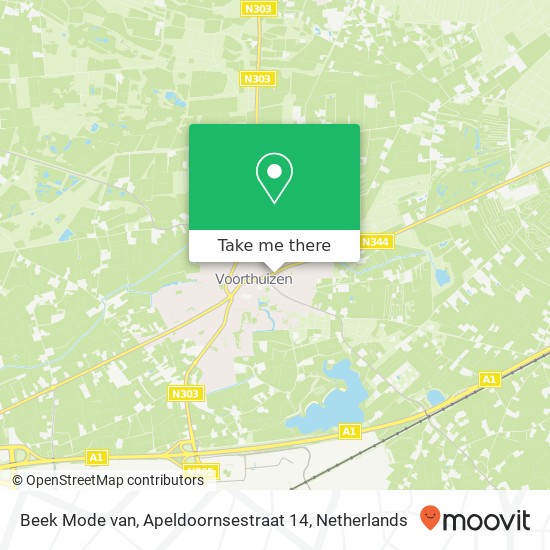 Beek Mode van, Apeldoornsestraat 14 Karte