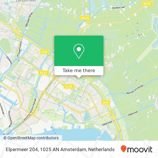 Elpermeer 204, 1025 AN Amsterdam map