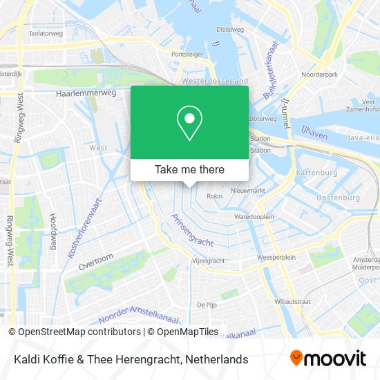 Kaldi Koffie & Thee Herengracht map