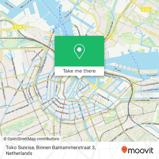 Toko Sunrise, Binnen Bantammerstraat 3 map