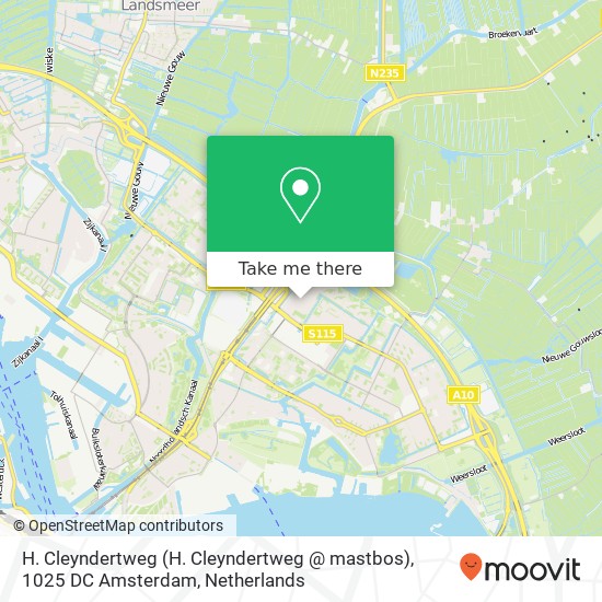 H. Cleyndertweg (H. Cleyndertweg @ mastbos), 1025 DC Amsterdam Karte