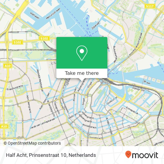Half Acht, Prinsenstraat 10 map
