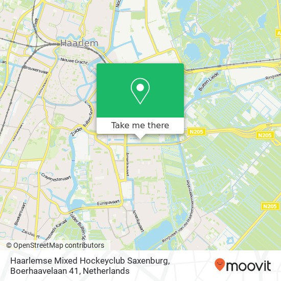 Haarlemse Mixed Hockeyclub Saxenburg, Boerhaavelaan 41 map