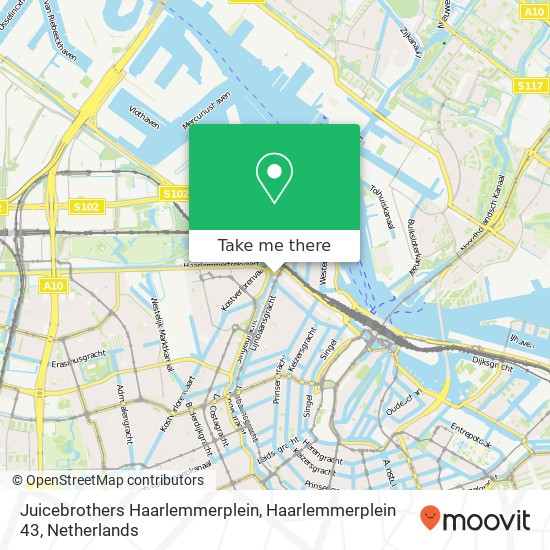 Juicebrothers Haarlemmerplein, Haarlemmerplein 43 map