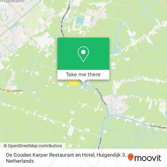 De Gouden Karper Restaurant en Hotel, Huigendijk 3 map