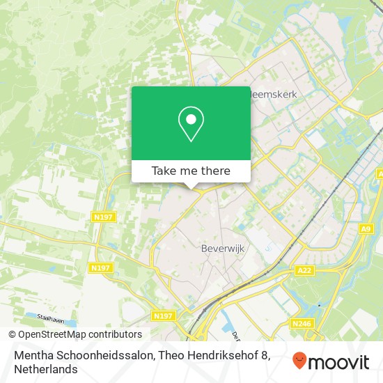 Mentha Schoonheidssalon, Theo Hendriksehof 8 map
