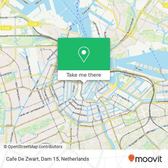 Cafe De Zwart, Dam 15 map