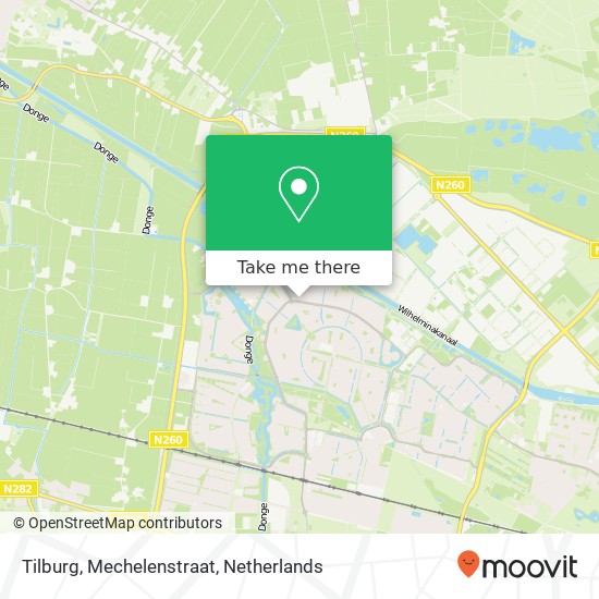 Tilburg, Mechelenstraat Karte